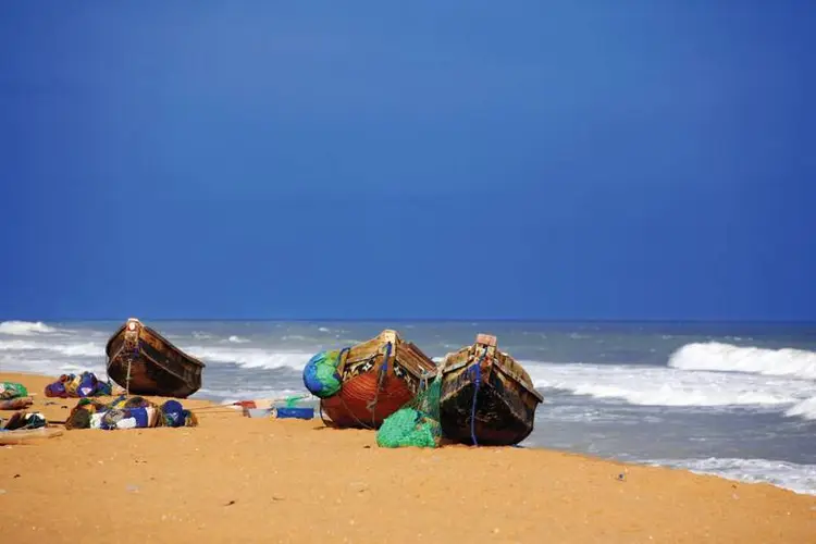 Les barques des pêcheurs à Grand-popo